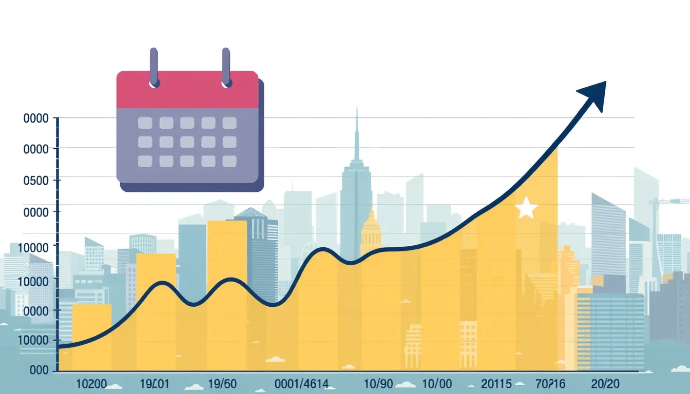 Dynamic line graph showing risk decreasing over time against a city skyline background.